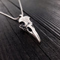 Engraved Raven Skull Pendant