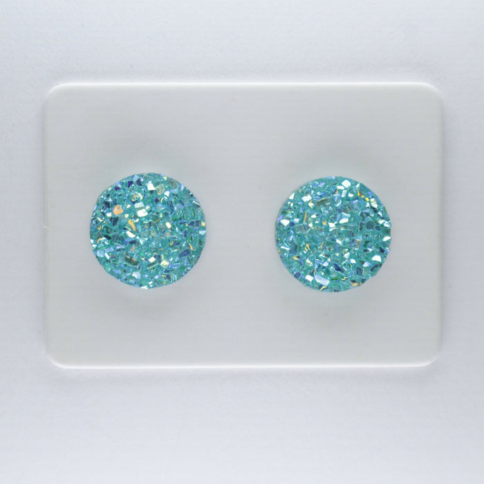 10mm Drusy Resin Earrings 12 colors, Magnetic, Clip-on or Hypoallergenic Stud