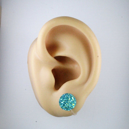 10mm Drusy Resin Earrings 12 colors, Magnetic, Clip-on or Hypoallergenic Stud