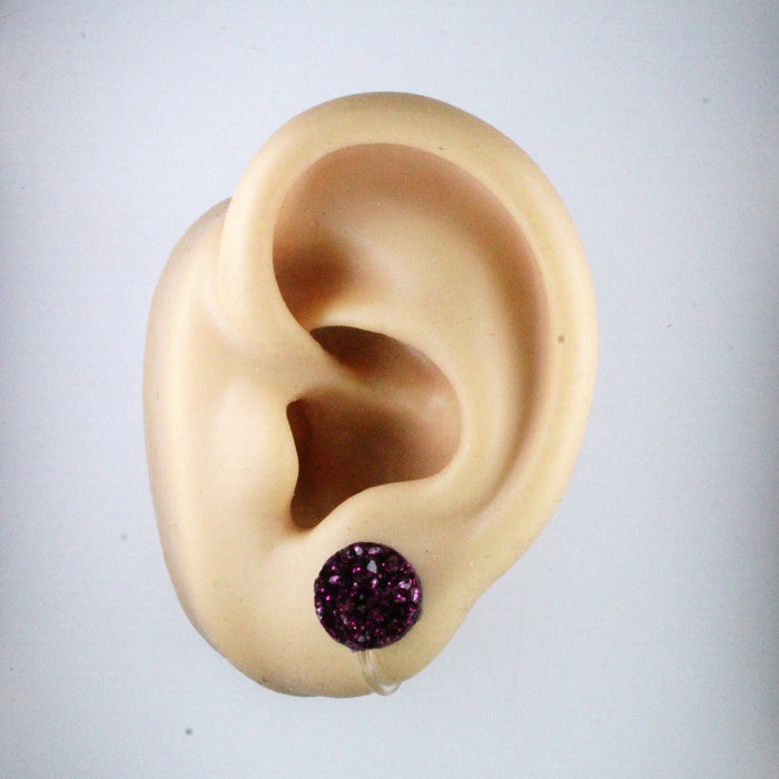 Metallic Druzy Resin Earrings, 2 sizes 7 colors single or 6-pack Magnetic, Clip-on or Hypoallergenic