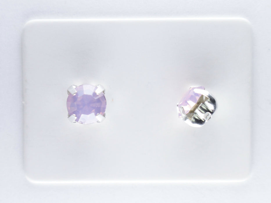 Opal Stone Earrings, individual or 6-pack, White, Pink or Green: Magnetic, clip-on or Hypoallergenic Stud