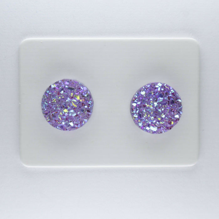 10mm Drusy Resin Earrings 12 colors, Magnetic, Clip-on or Hypoallergenic Stud