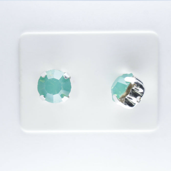 Opal Stone Earrings, individual or 6-pack, White, Pink or Green: Magnetic, clip-on or Hypoallergenic Stud