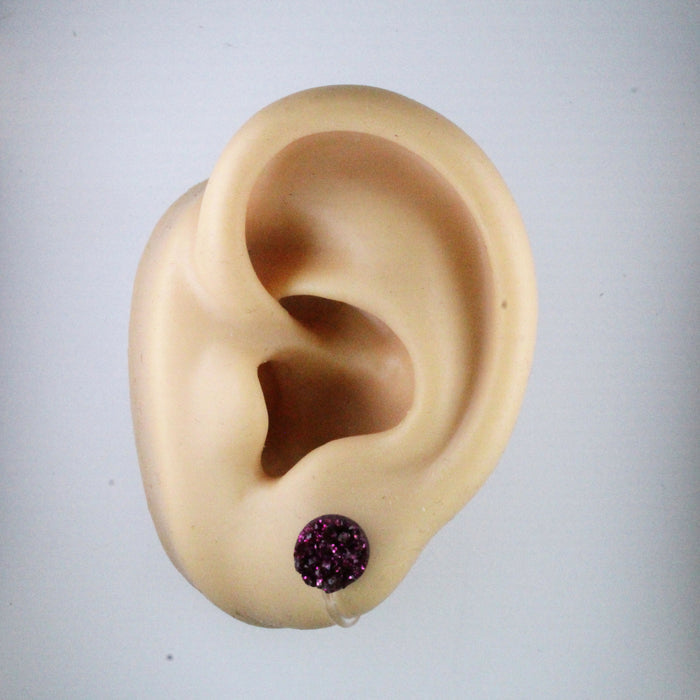 Metallic Druzy Resin Earrings, 2 sizes 7 colors single or 6-pack Magnetic, Clip-on or Hypoallergenic