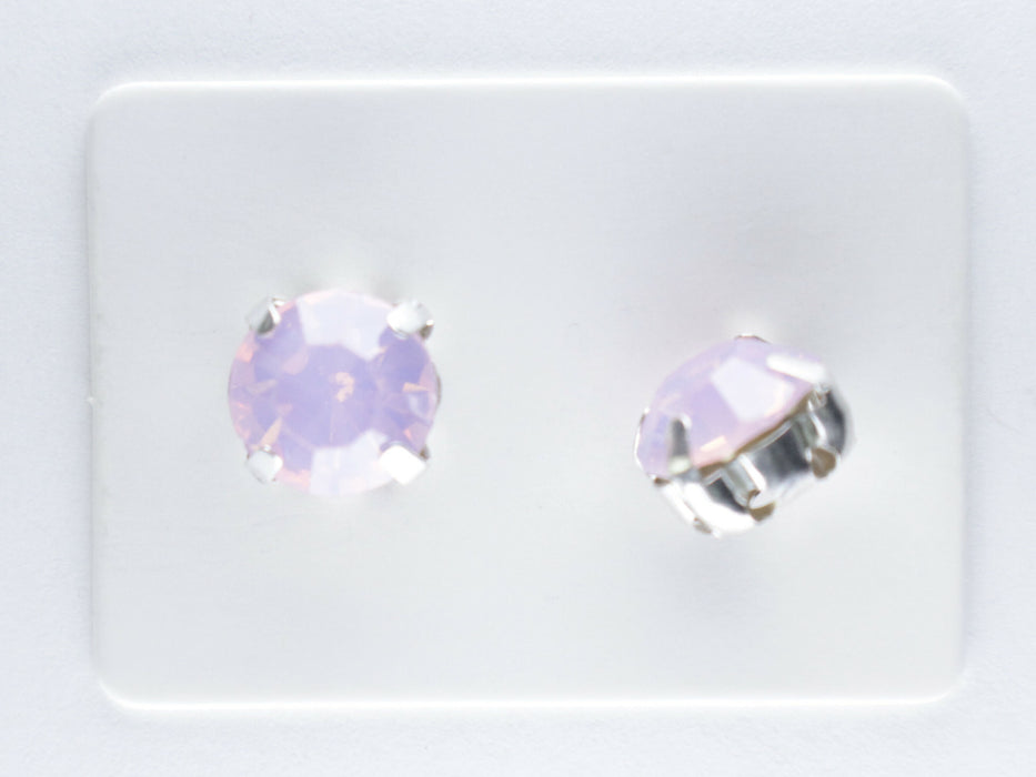 Opal Stone Earrings, individual or 6-pack, White, Pink or Green: Magnetic, clip-on or Hypoallergenic Stud