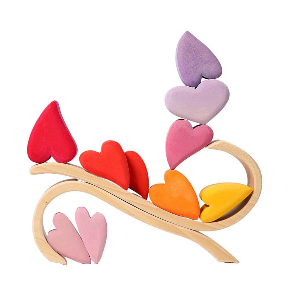 Wooden Heart Blocks - Red