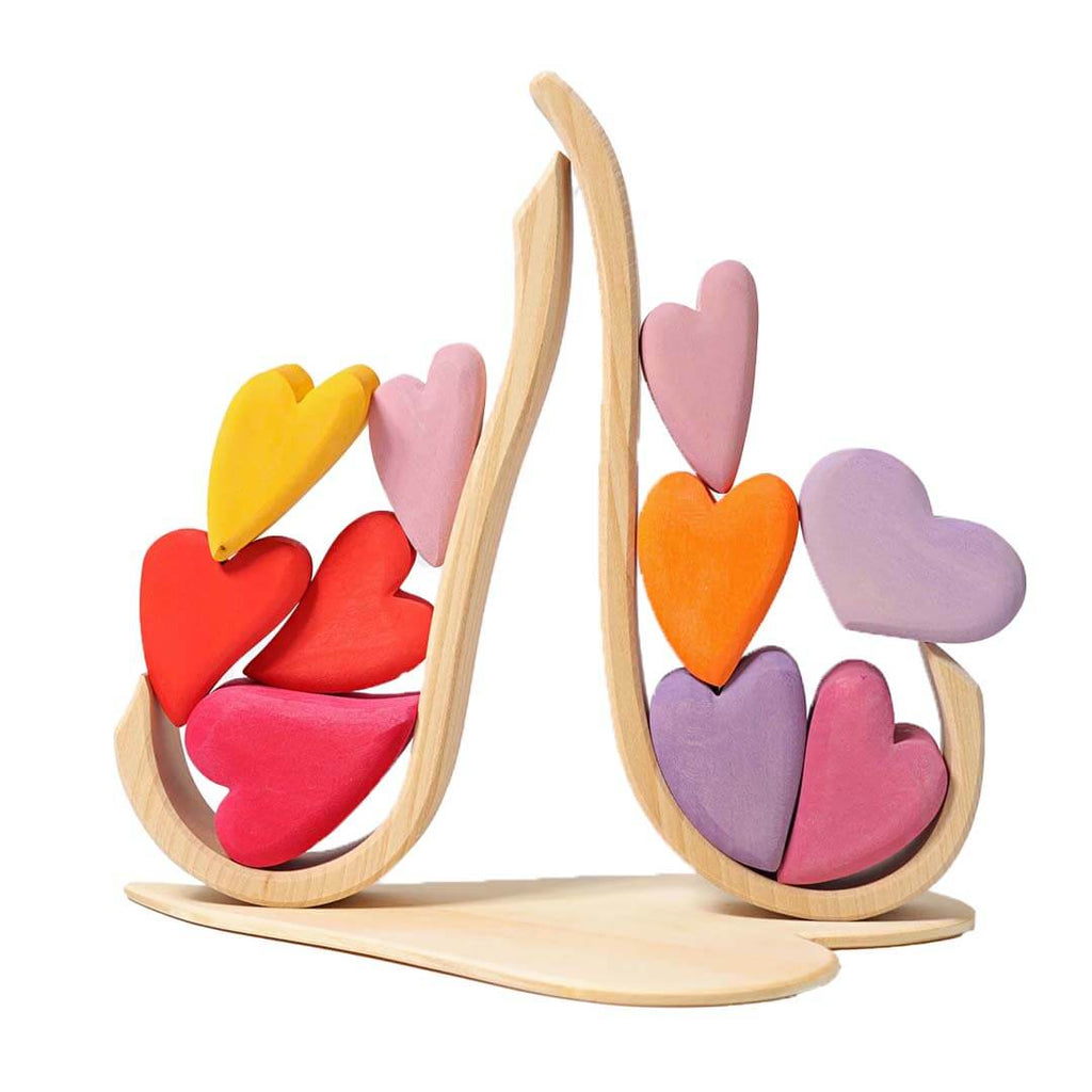 Wooden Heart Blocks - Red