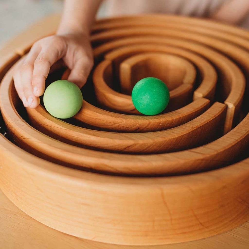 Small Wooden Rainbow Balls, Set of 12