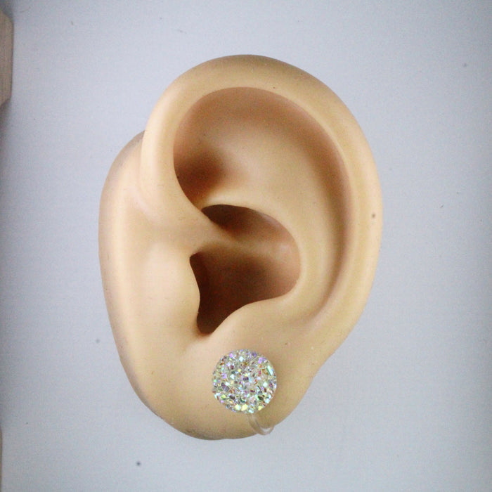 10mm Drusy Resin Earrings 12 colors, Magnetic, Clip-on or Hypoallergenic Stud