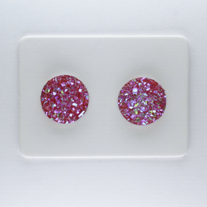 10mm Drusy Resin Earrings 12 colors, Magnetic, Clip-on or Hypoallergenic Stud