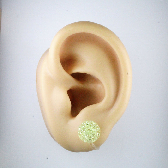 10mm Drusy Resin Earrings 12 colors, Magnetic, Clip-on or Hypoallergenic Stud