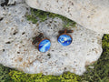 Copper Steel Cufflinks with Blue Glass #37