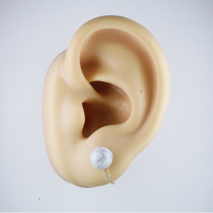 Crackle Stone Earrings 7 colors and 2 sizes, individual or 6 pack. Magnetic, Clip-on or Hypoallergenic Stud