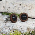 Wood Cufflinks with Cairo Night Stone #40