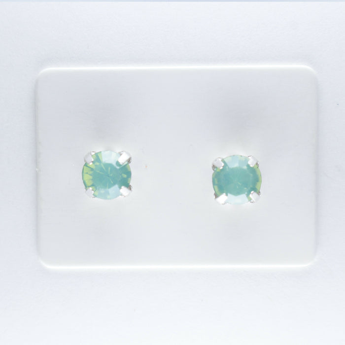 Opal Stone Earrings, individual or 6-pack, White, Pink or Green: Magnetic, clip-on or Hypoallergenic Stud