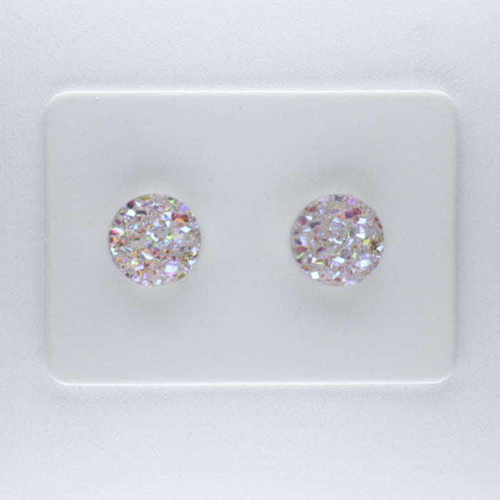 10mm Drusy Resin Earrings 12 colors, Magnetic, Clip-on or Hypoallergenic Stud