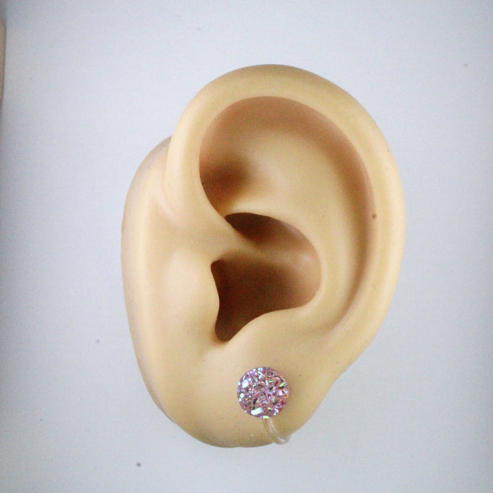10mm Drusy Resin Earrings 12 colors, Magnetic, Clip-on or Hypoallergenic Stud