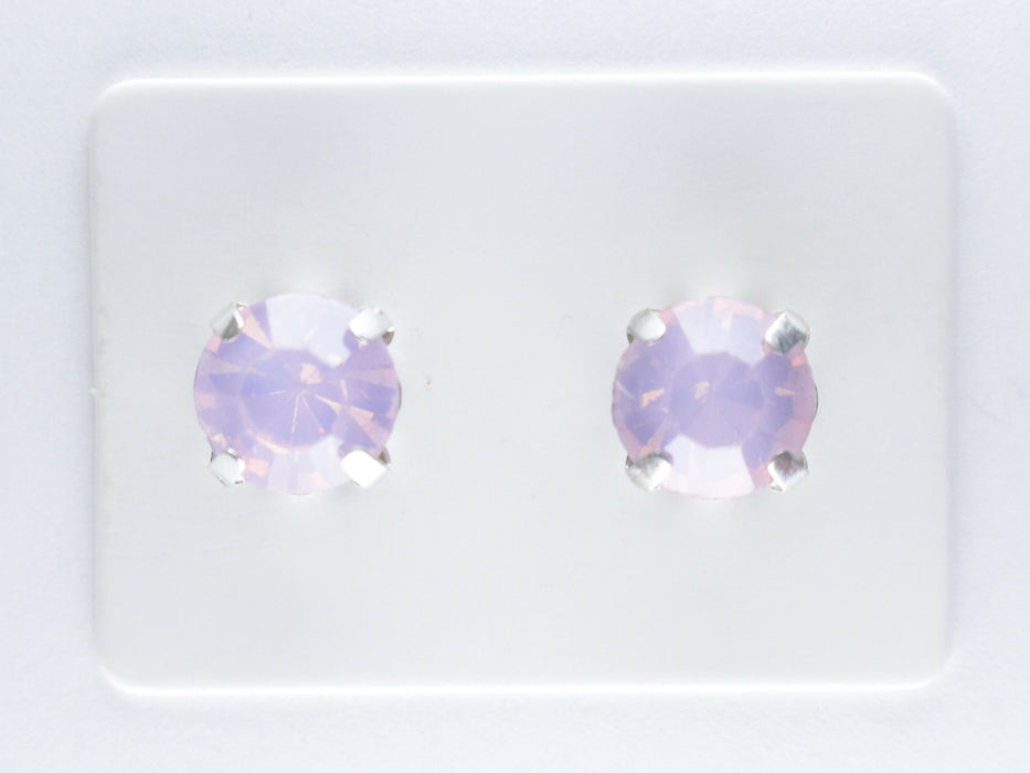Opal Stone Earrings, individual or 6-pack, White, Pink or Green: Magnetic, clip-on or Hypoallergenic Stud