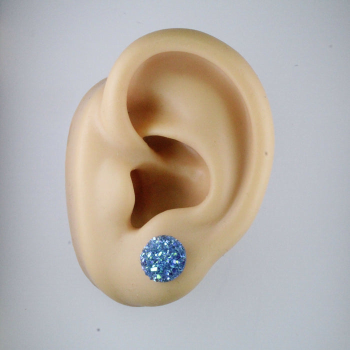 10mm Drusy Resin Earrings 12 colors, Magnetic, Clip-on or Hypoallergenic Stud