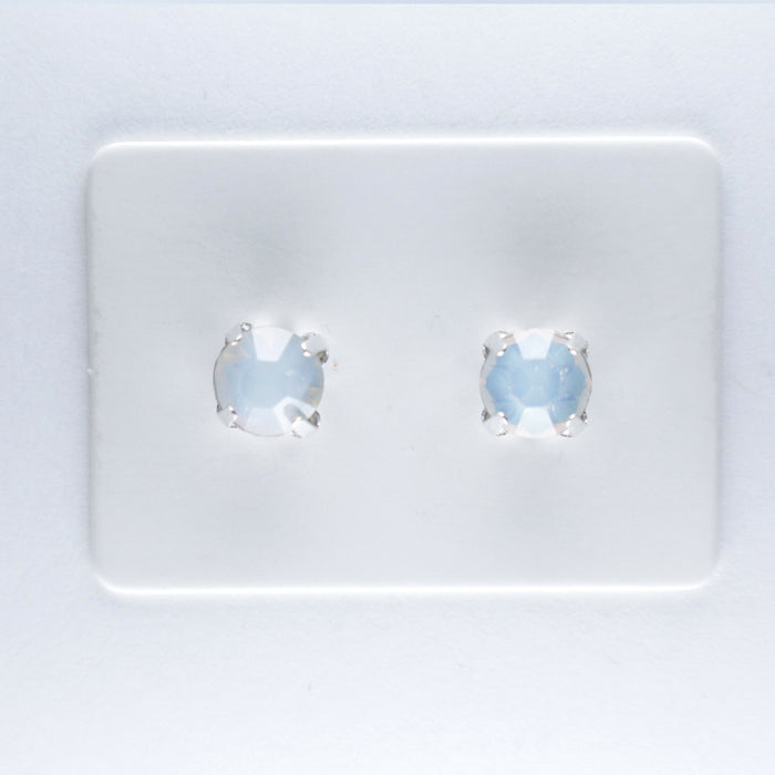 Opal Stone Earrings, individual or 6-pack, White, Pink or Green: Magnetic, clip-on or Hypoallergenic Stud