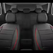 Universal Leather Car Seat Covers Red Simple Waterproof 5 Seat Car Seat Cover