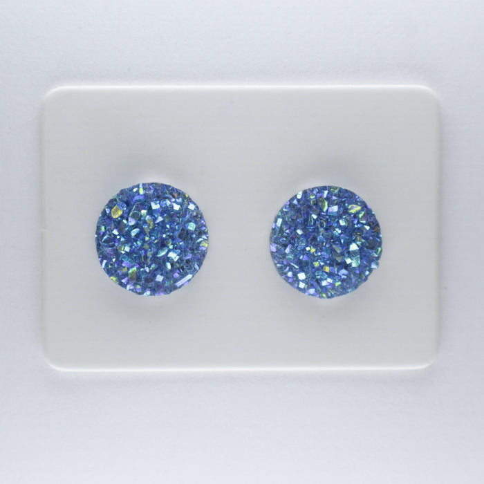 10mm Drusy Resin Earrings 12 colors, Magnetic, Clip-on or Hypoallergenic Stud