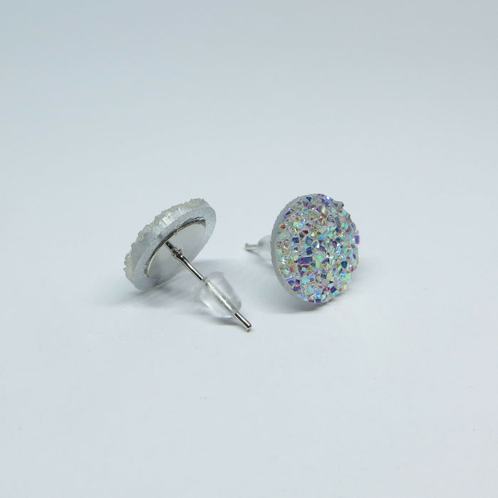 10mm Drusy Resin Earrings 12 colors, Magnetic, Clip-on or Hypoallergenic Stud