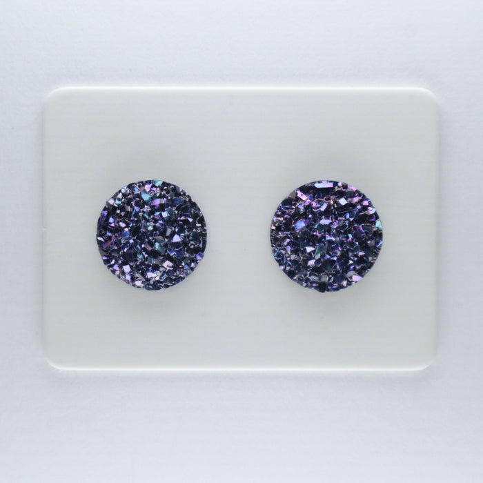 10mm Drusy Resin Earrings 12 colors, Magnetic, Clip-on or Hypoallergenic Stud