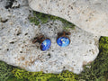 Copper Steel Cufflinks with Blue Glass #35