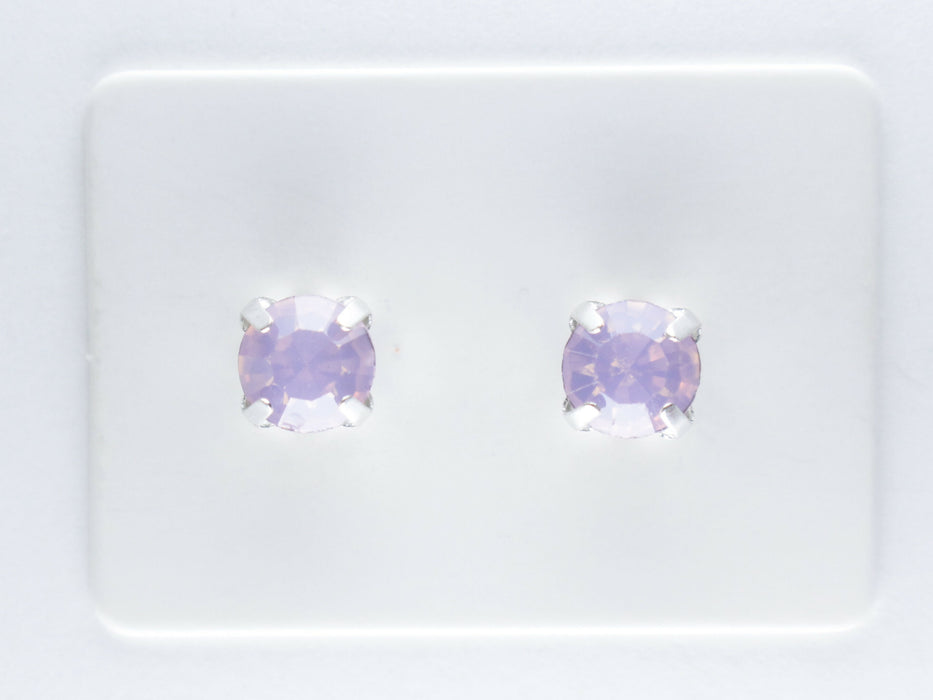 Opal Stone Earrings, individual or 6-pack, White, Pink or Green: Magnetic, clip-on or Hypoallergenic Stud