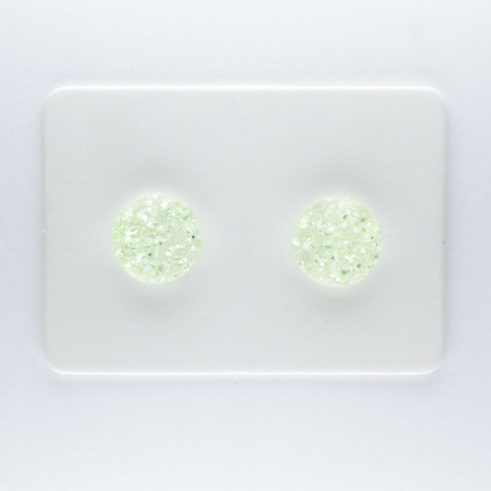 Druzy Resin Iridescent Earrings, 8mm & 11 colors, Magnetic, Clip-on or Hypoallergenic Stud
