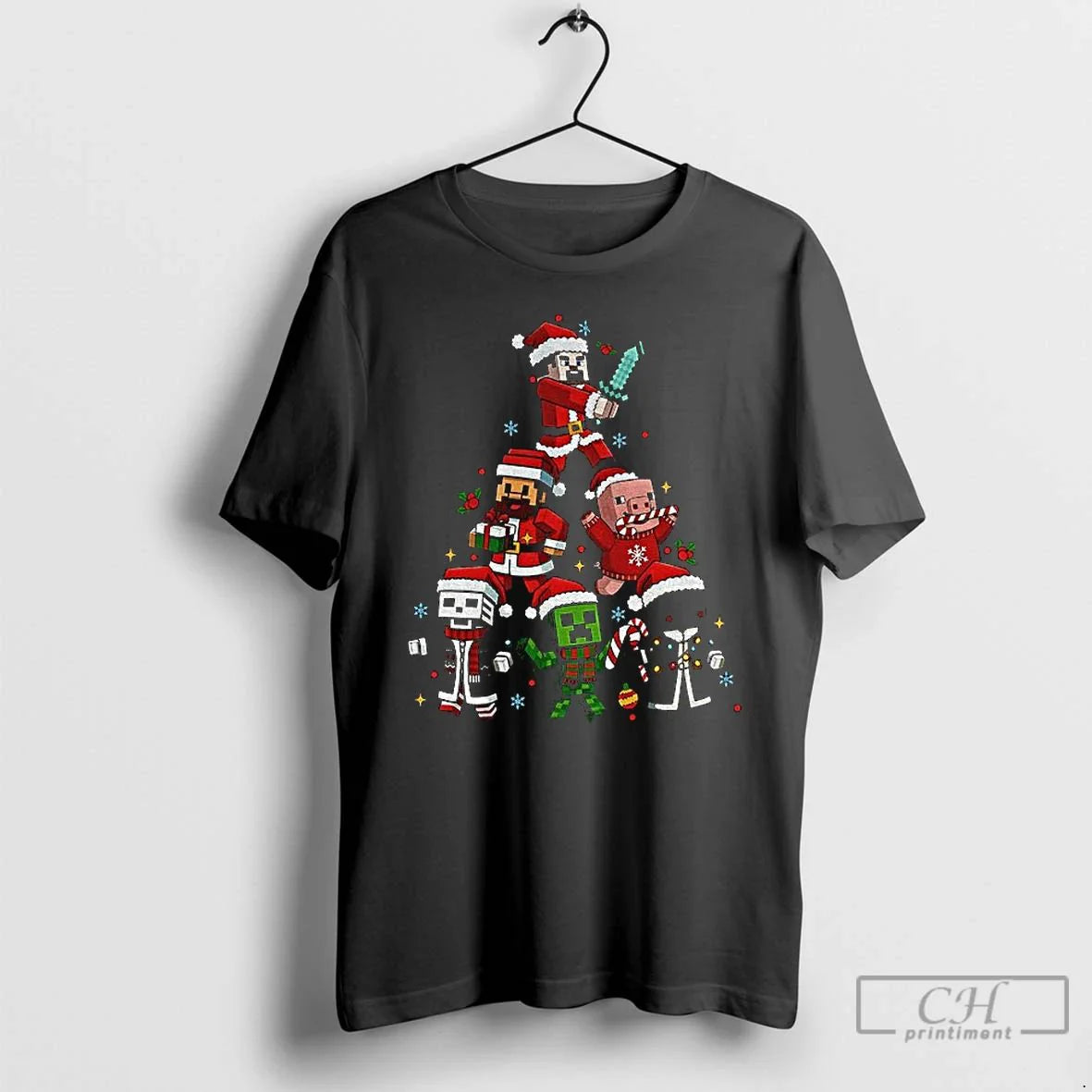 Classic Gamer Character Christmas Tree T Shirts Unisex T-shirt, Sweatshirt, Hoodie, Long Sleeve Tee