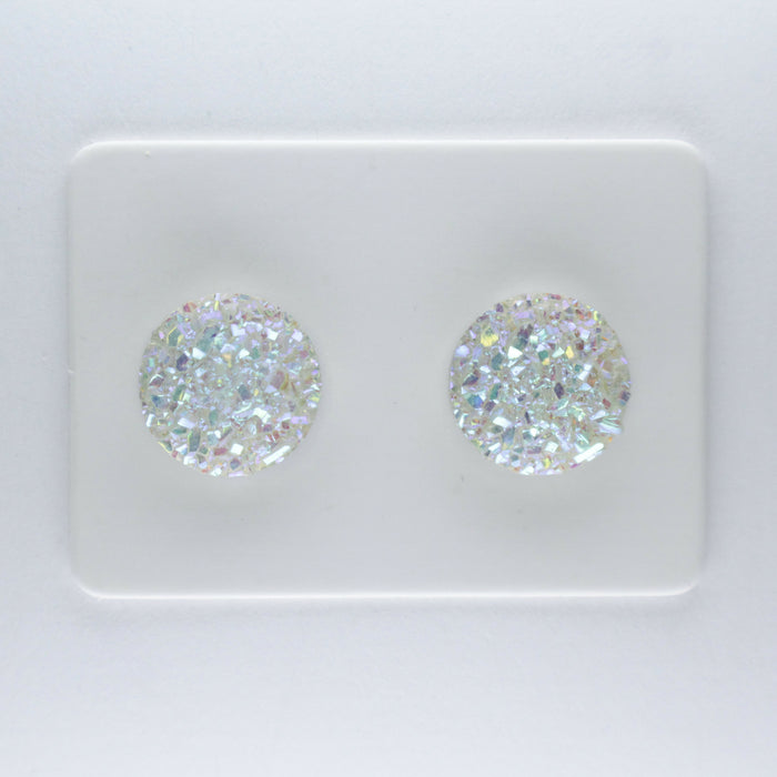10mm Drusy Resin Earrings 12 colors, Magnetic, Clip-on or Hypoallergenic Stud